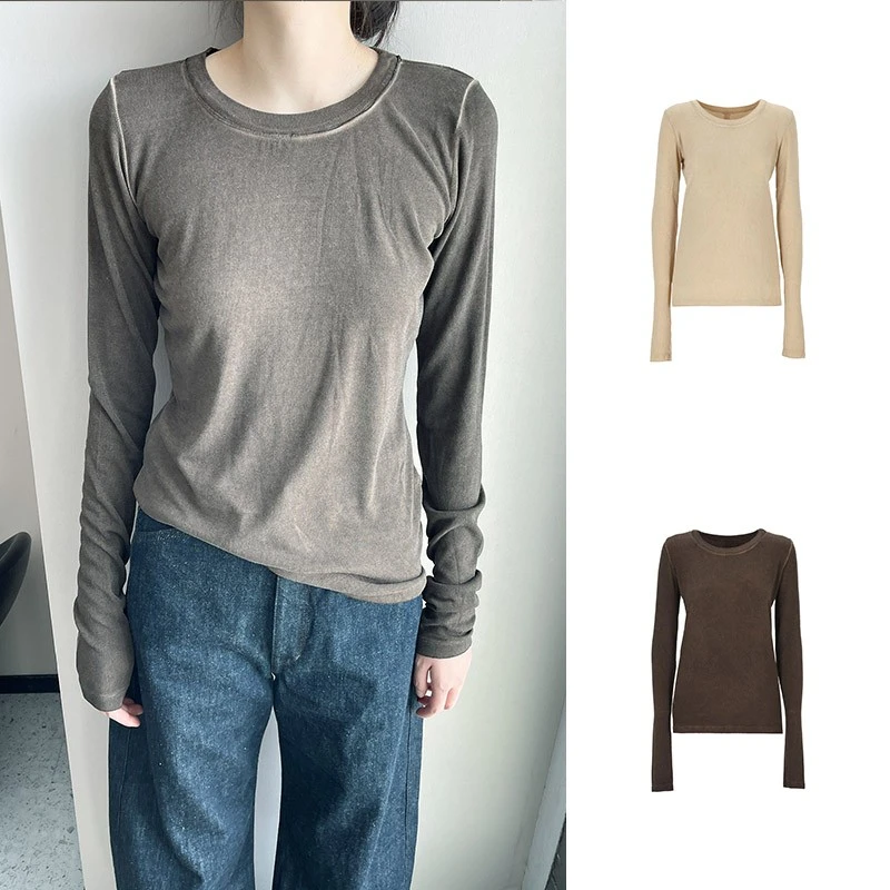 全新未使用 Uma Wang UMA WANG 水洗圆领长袖打底上衣