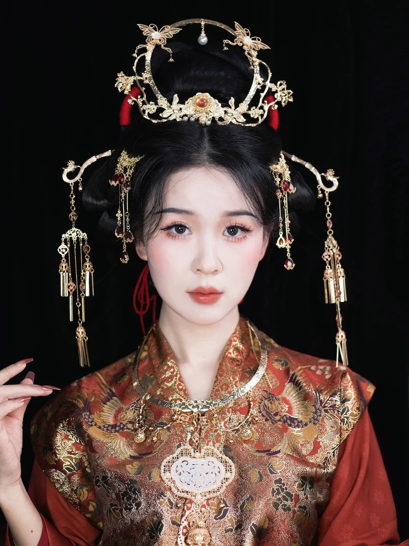 格格间原创【华年】宝石长流苏发簪子发冠明制凤冠古风发饰汉服配饰