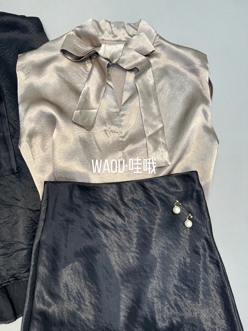 【WAOU】小众设计飘带小衫10105