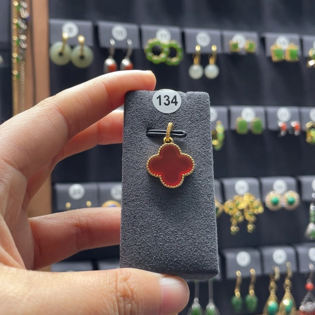 用***1玛瑙/玉髓银S925镶嵌吊坠(不含链)134号