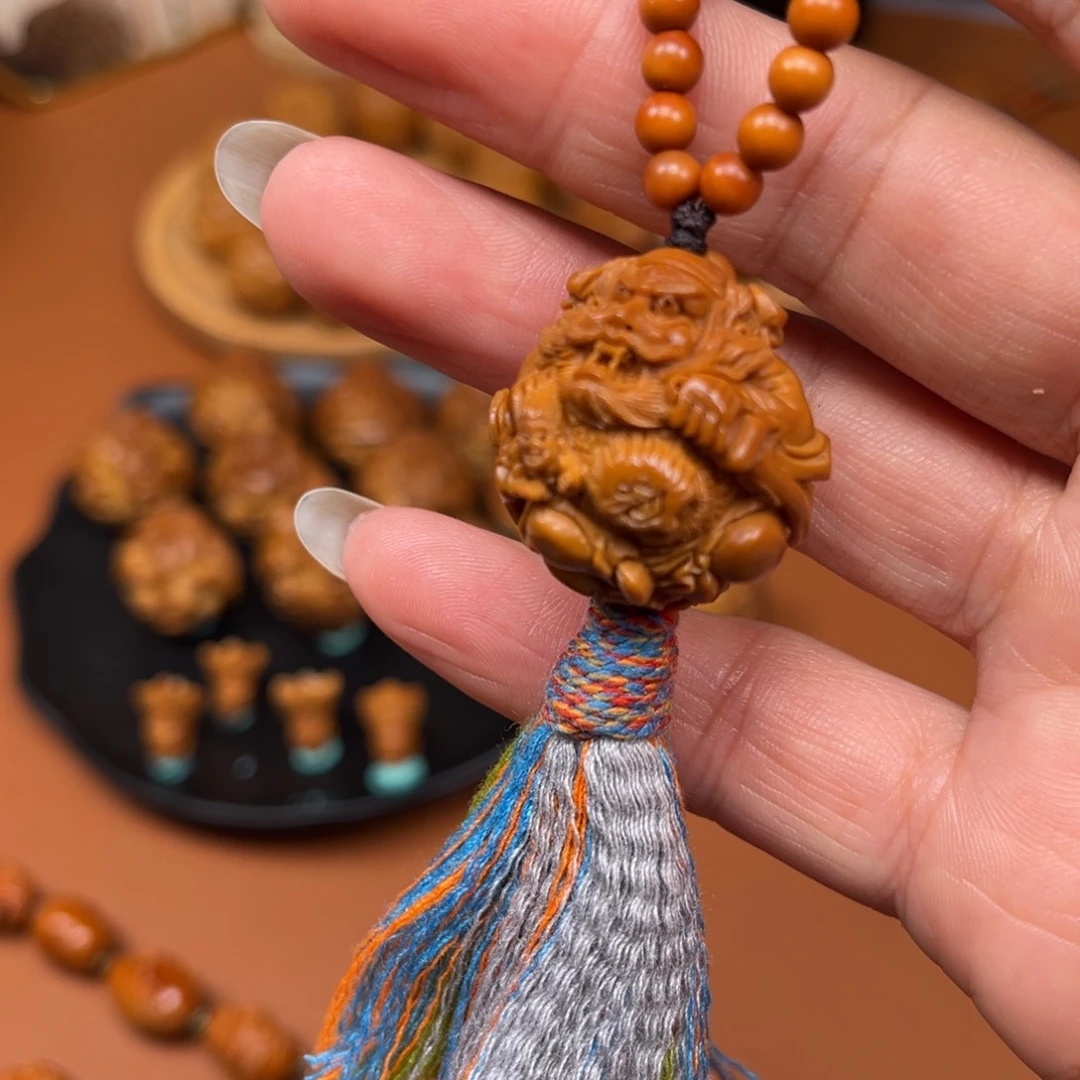 吞***兽手串/手链橄榄核骑兽钟魁单子