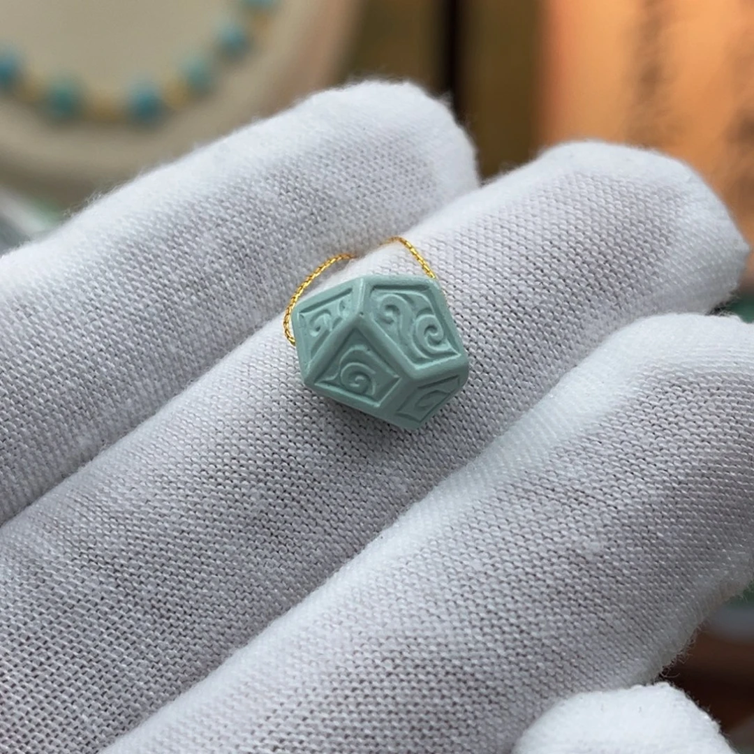 绿松石未镶嵌唐草纹随型编号40