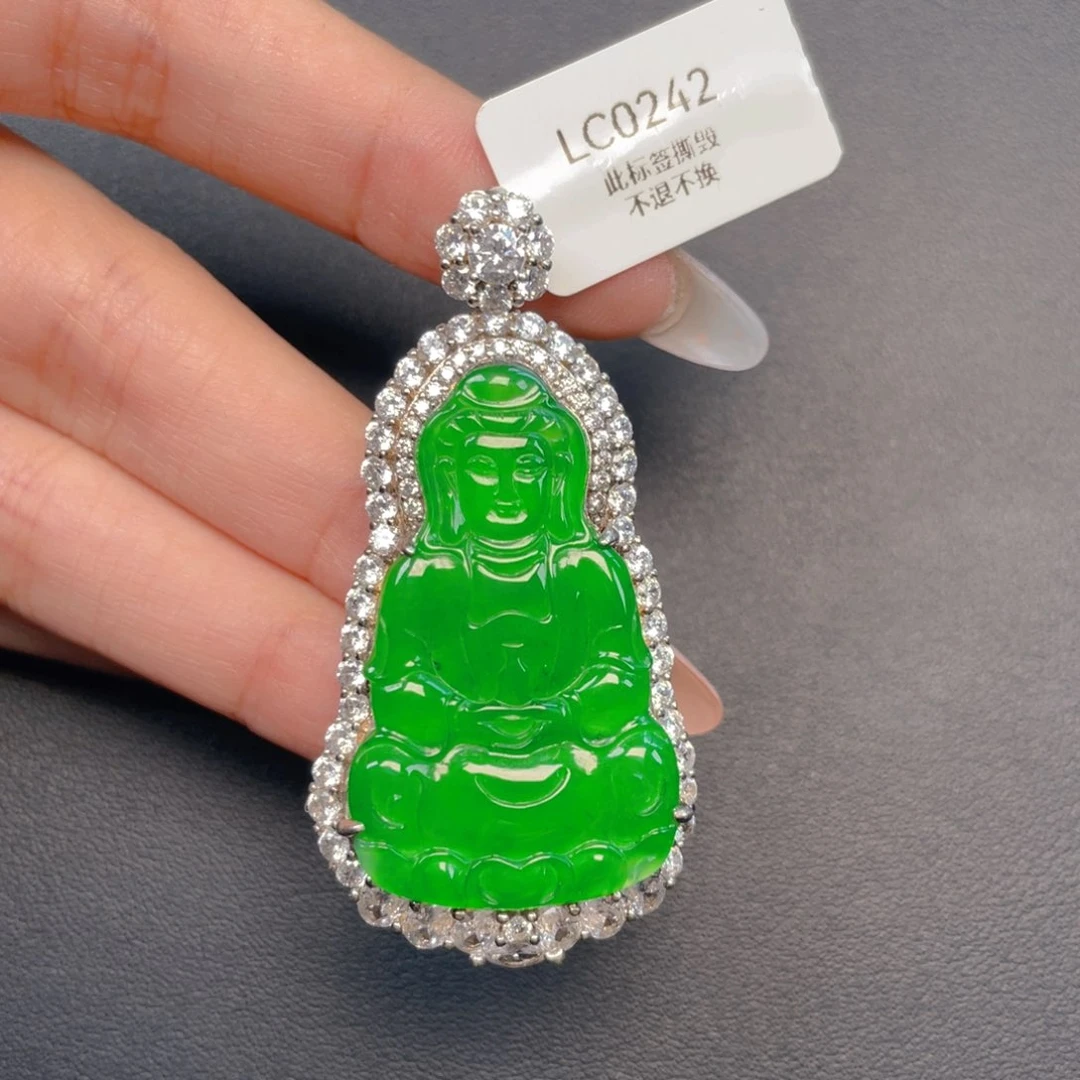 【闪购商品】吊坠(不含链)银S925镶嵌翡翠
