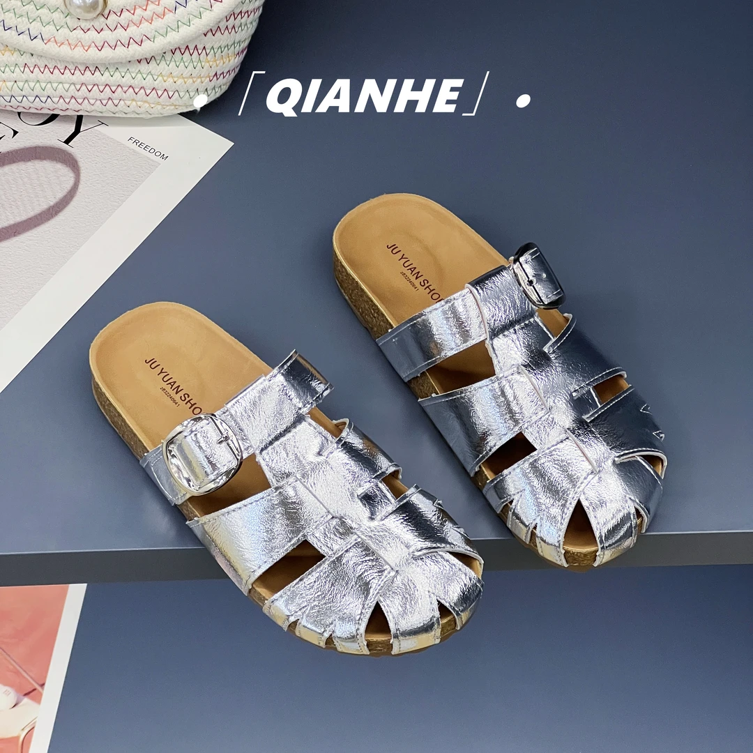 「Qan'h千合女鞋」•编织镂空平底罗马凉拖鞋（1688-5）