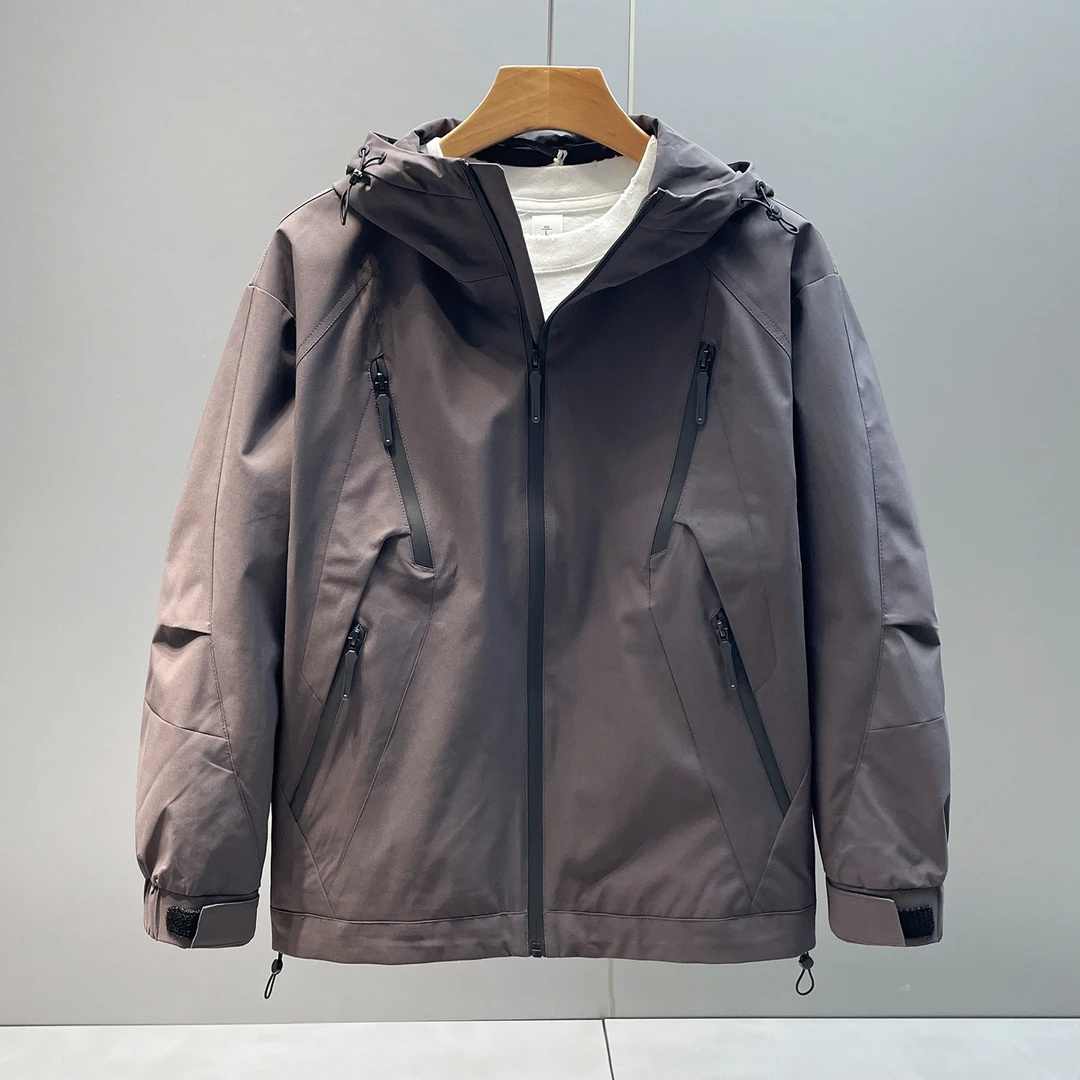 2025秋冬新款轻户外休闲防风男士外套高端帅气宽松百搭连帽夹克男