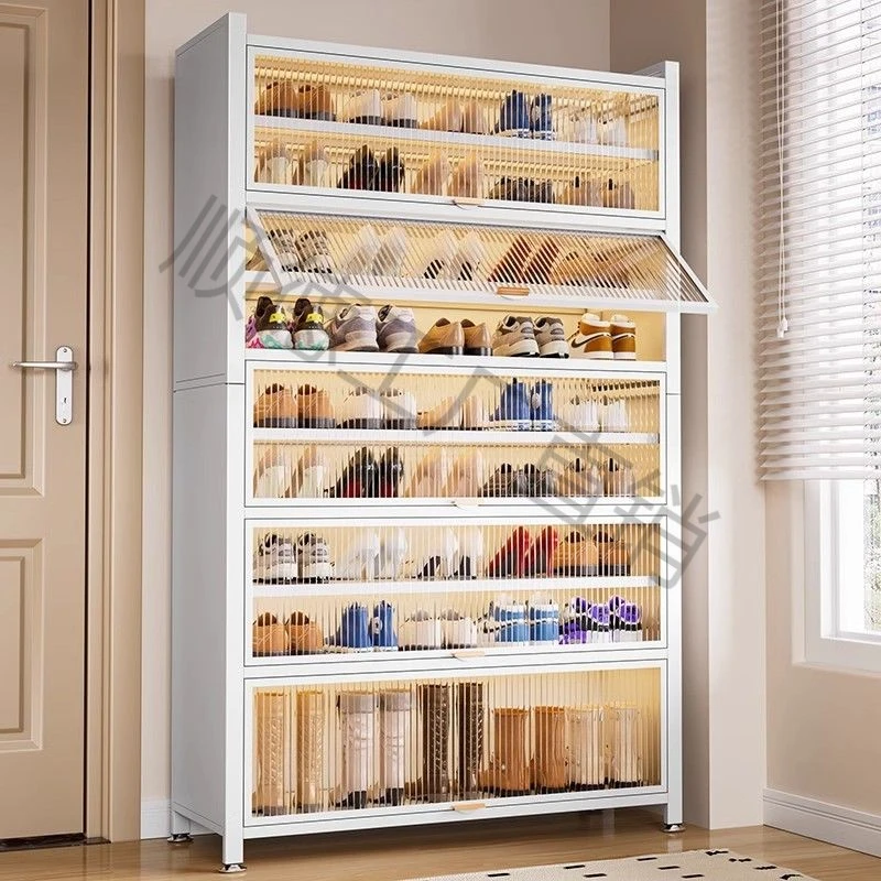 钢制新款鞋柜置物架防尘家用门口落地玄关多层大容量铁艺收纳鞋架