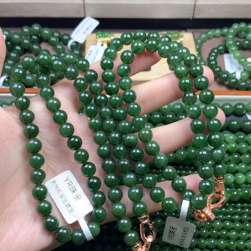 【闪购商品】和田玉（碧玉）颈饰未镶嵌冯***姐8m m