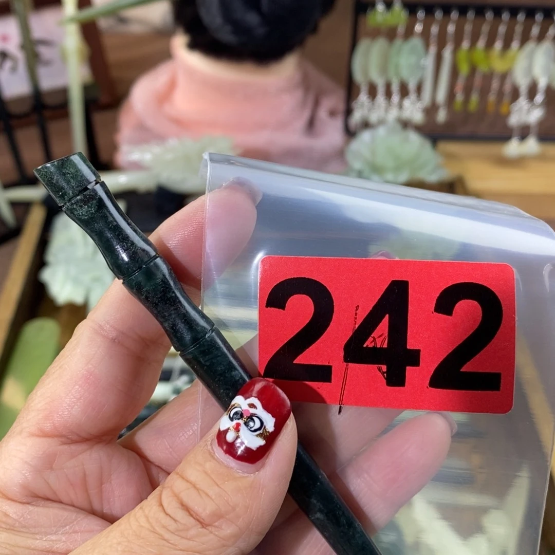 蛇纹石玉玉簪合金水*