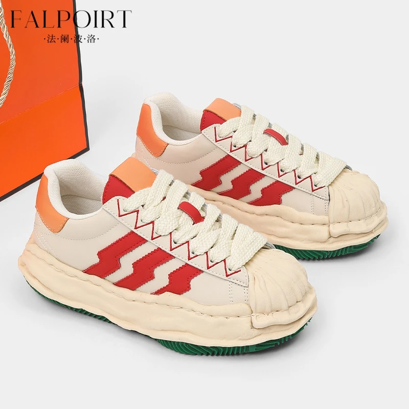 FALPOIRT三条杠贝壳头溶解鞋ins潮流拼色厚底运动休闲板鞋男女款