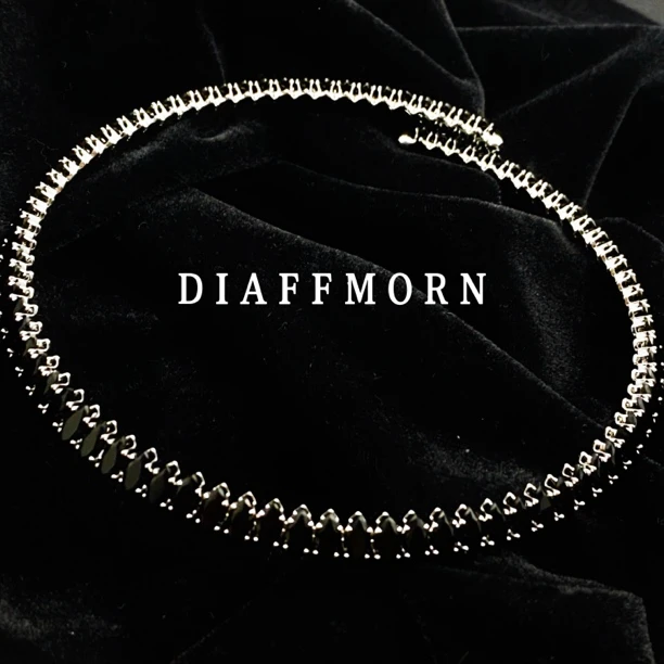 铜合金合成锆石项链 YM《暗夜星河》 小众气质百搭精致满钻项圈