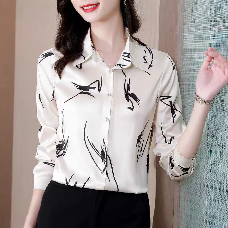 [A01-A99]深圳南油春秋新款轻奢高级时尚提花显瘦衬衫女装