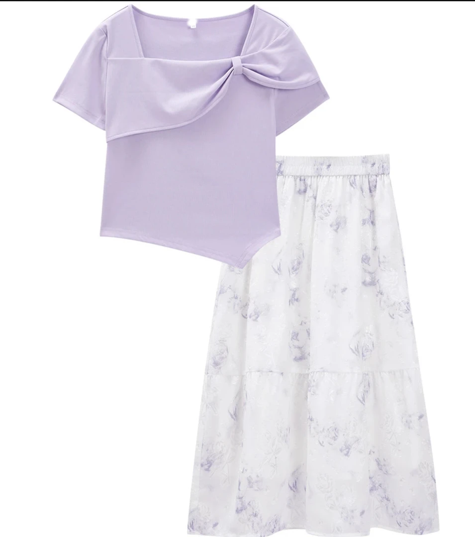 千依优选套装套装半裙裙子休闲夏季减龄甜美短裙舒芙蕾气质