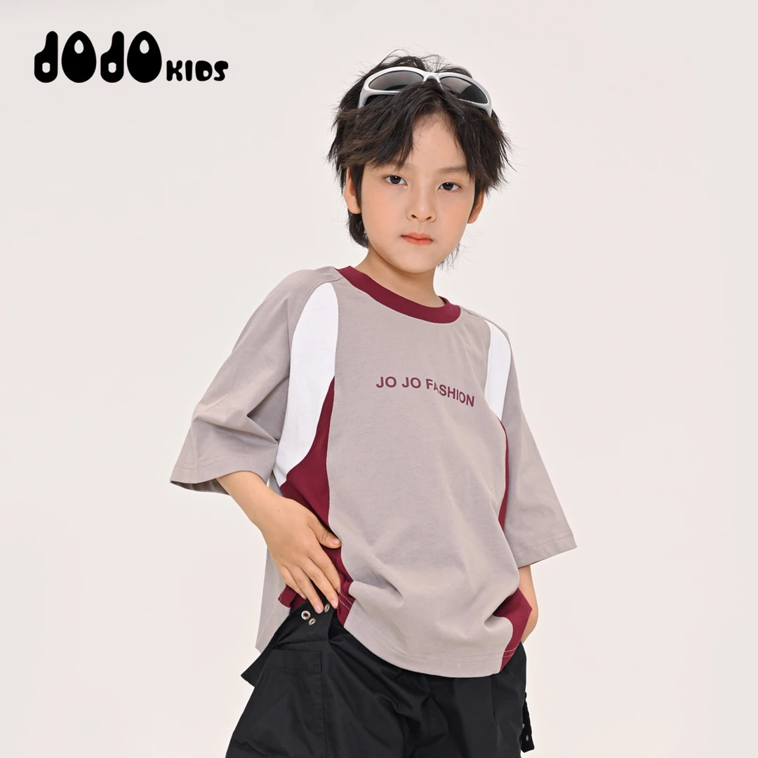 JOOJOO童装夏季新款男童短袖T恤中大童宽松美式个性百15211809