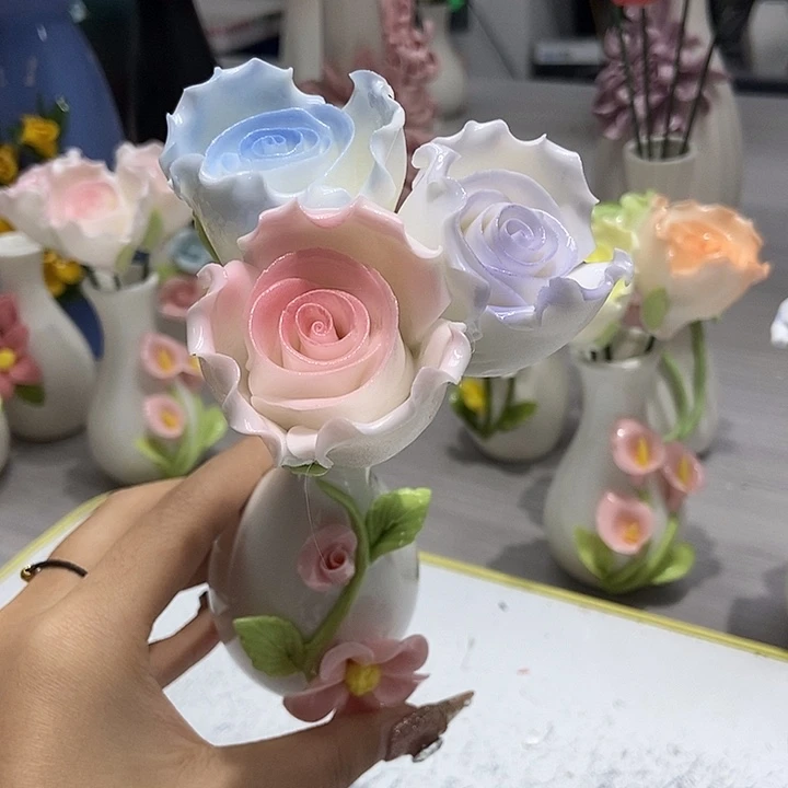 陶瓷纯手工捏花设计