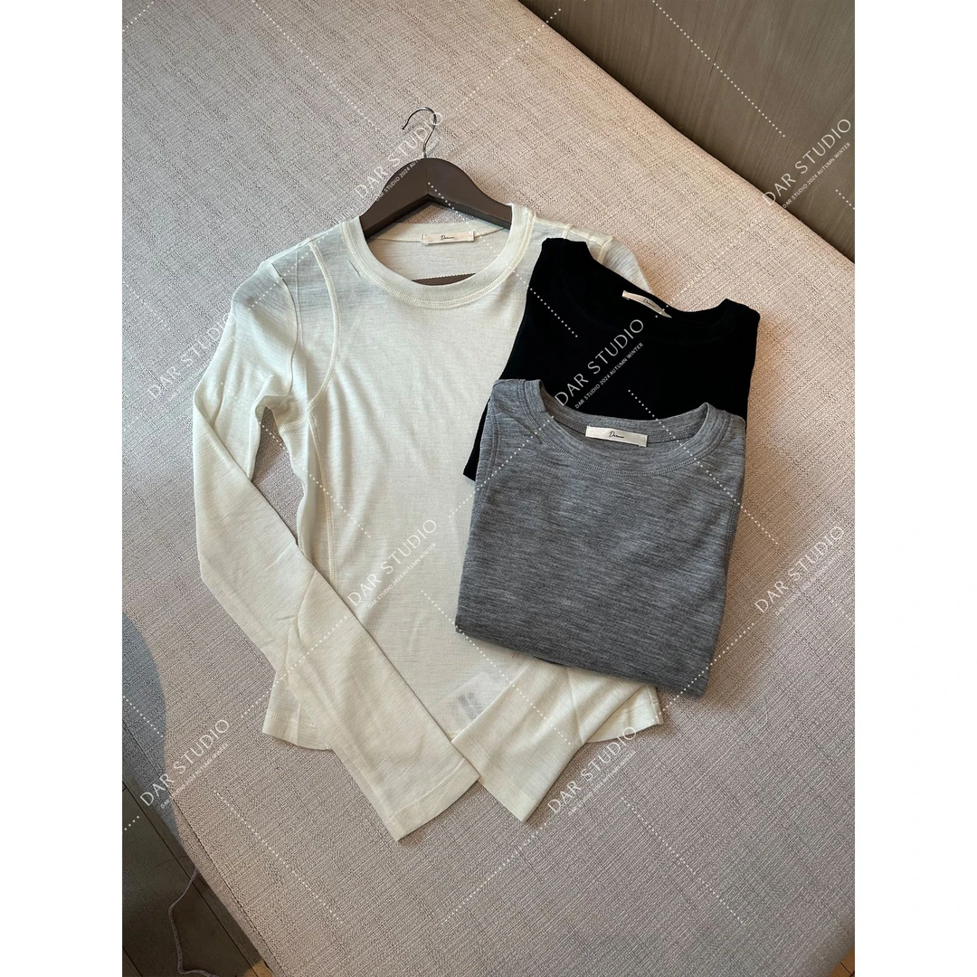 DAR STUDIO 深圳货 50羊毛圆领套头针织衫88339