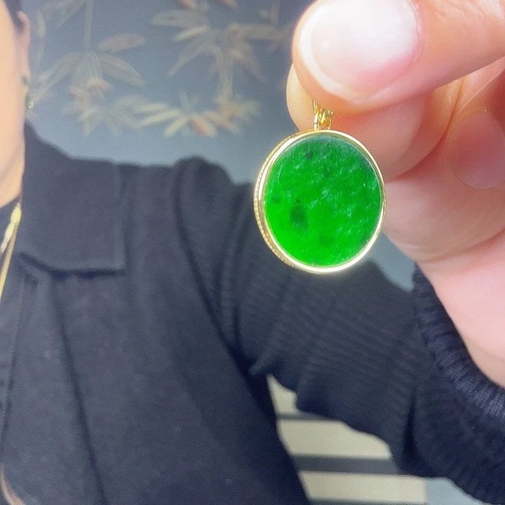 翡翠银S925镶嵌吊坠(不含链)特价有色点