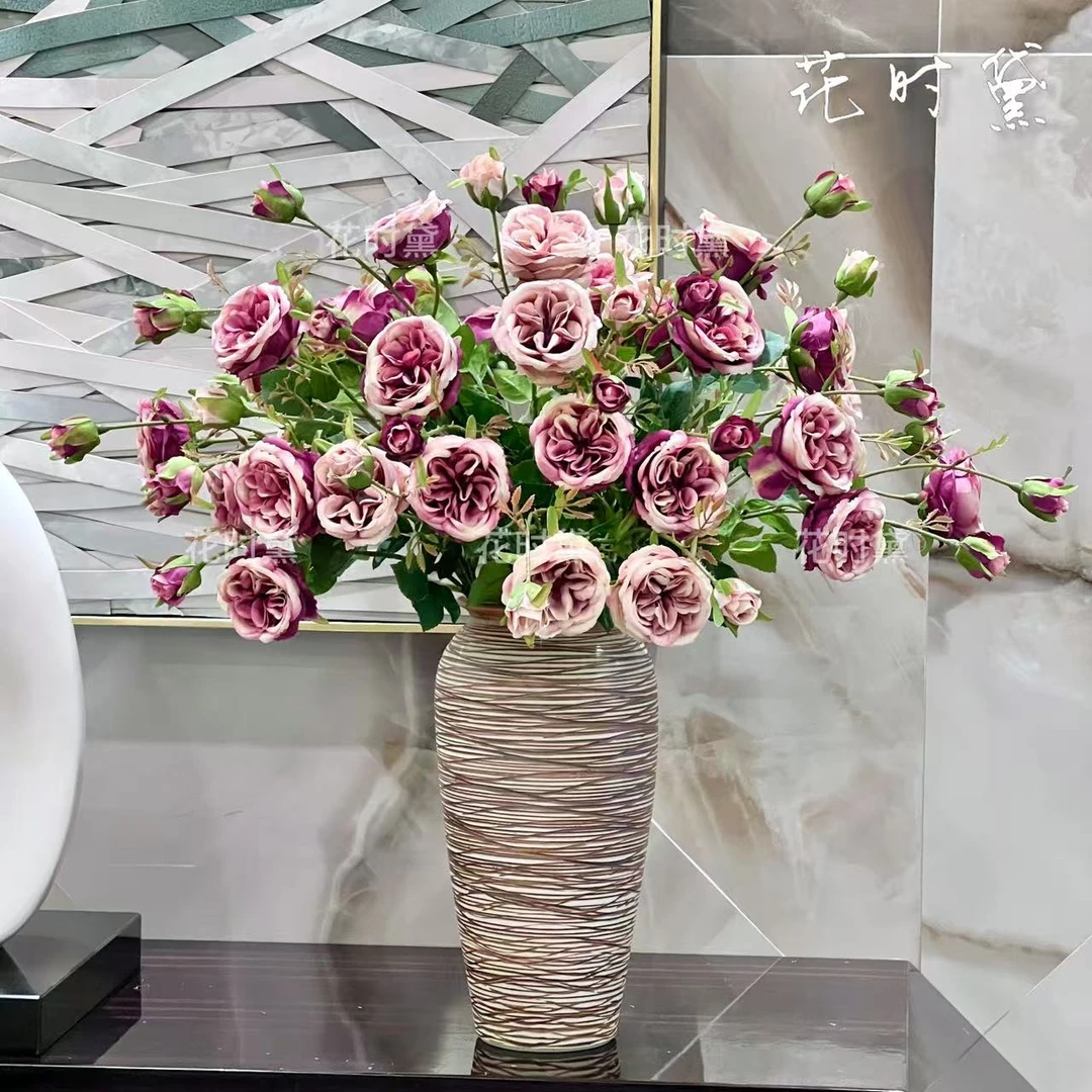 仿真多伦多玫瑰 客厅餐厅入室玄关电视柜时尚摆件纯手工工艺产品