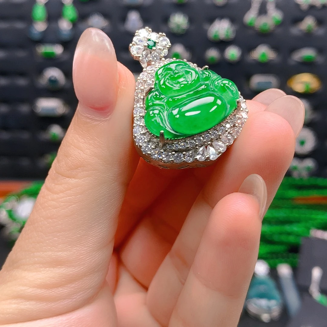 翡翠未镶嵌吊坠(不含链)佛公