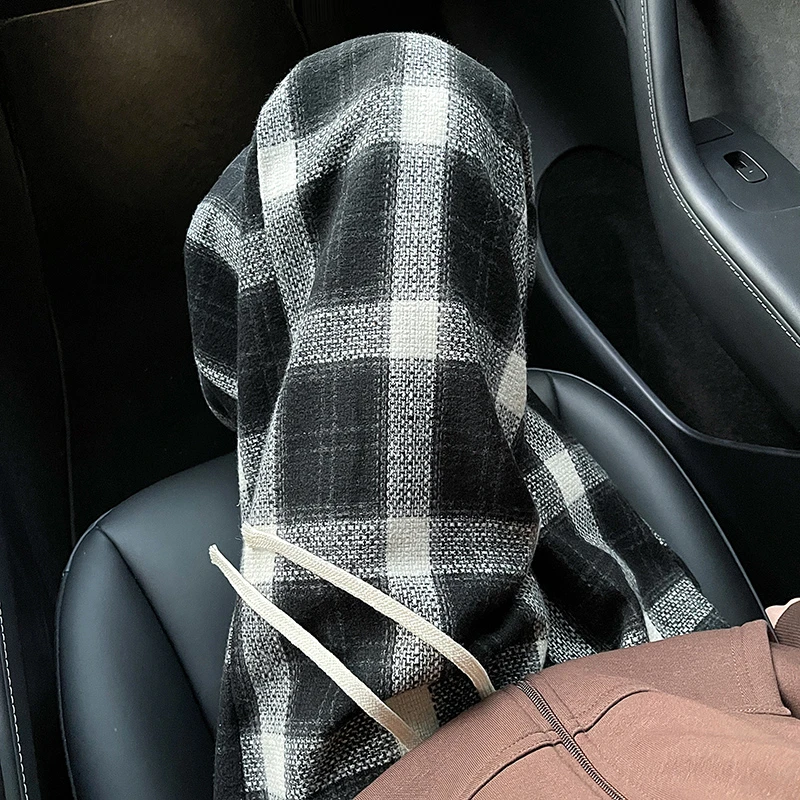 美式复古格子裤子男款春季慵懒风垂感休闲长裤宽松大码直筒阔腿裤