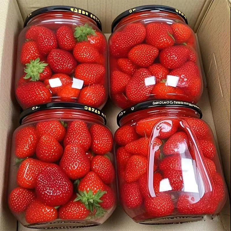 510g草莓罐头玻璃瓶 泡沫箱发货