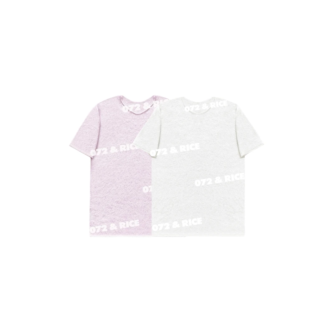 072 & RICE【慕斯卷】亚麻 夏季休闲圆领短袖针织衫 35680