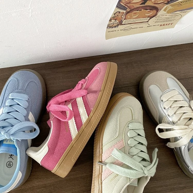 新款多巴胺阿甘鞋女德训鞋女真皮牛皮百搭透气夏季潮流韩版休闲鞋