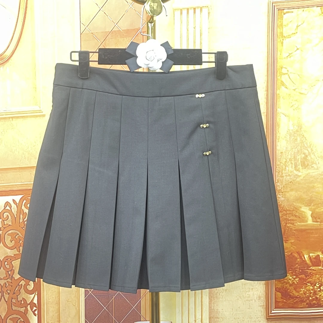 2639短款百褶裙学院风百搭显瘦休闲短裙