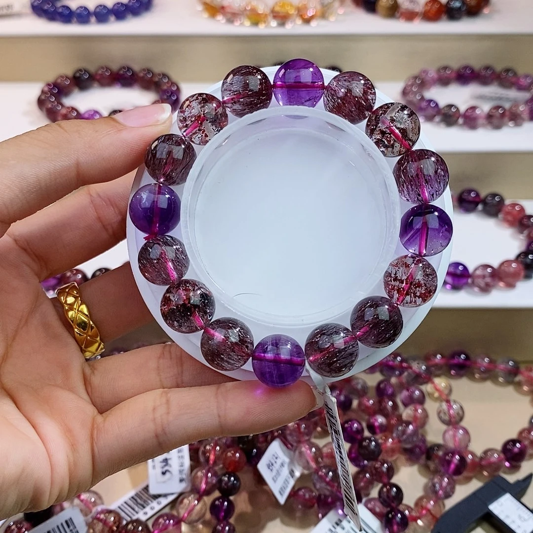 手链水晶未镶嵌黑加仑超七12+