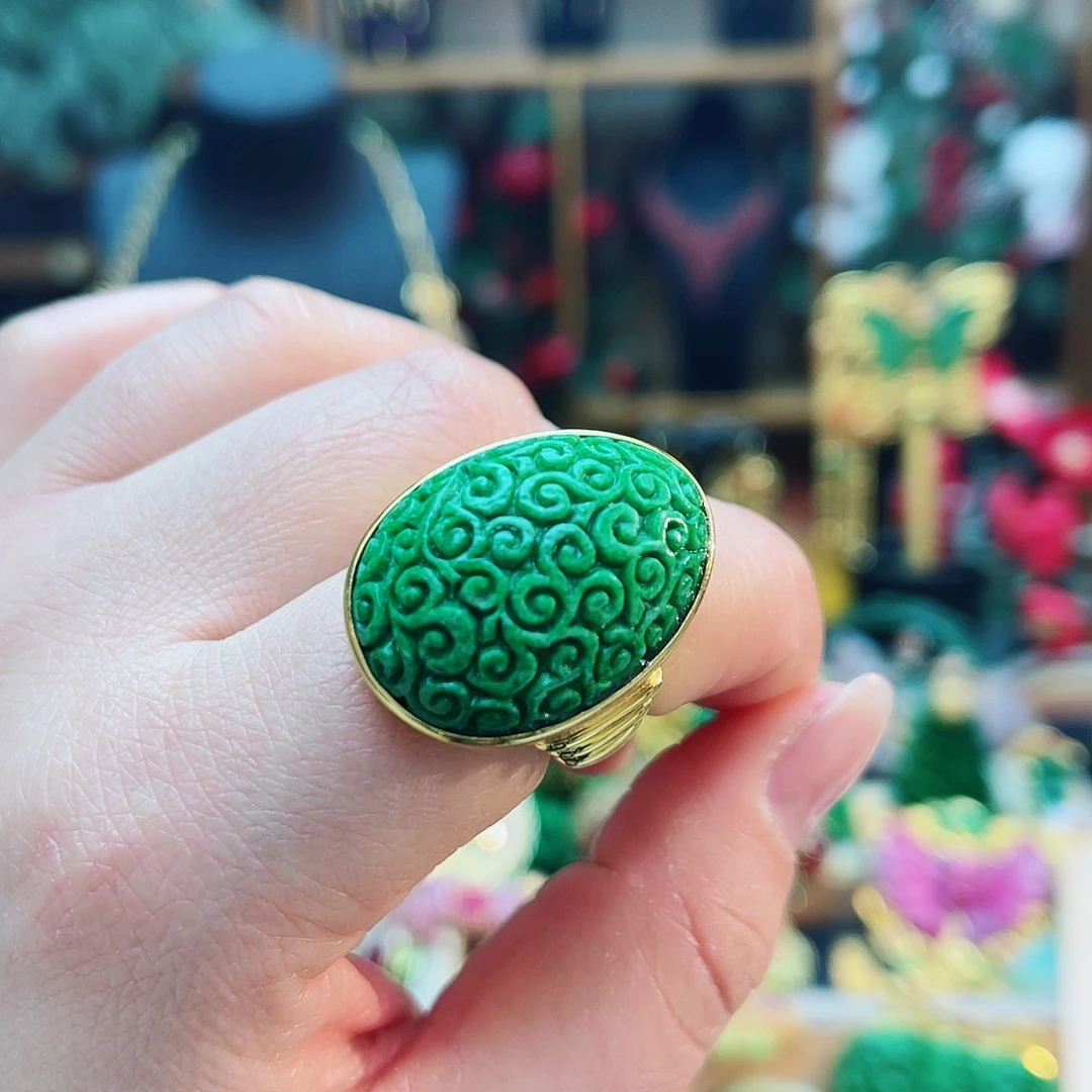 银S925镶嵌戒指翡翠48小时鉴赏期