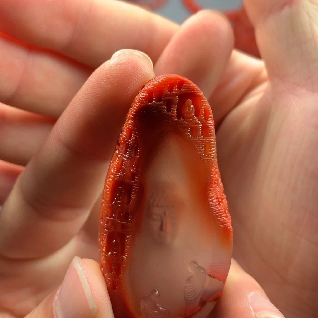 南红玛瑙未镶嵌1意境佛窟牌