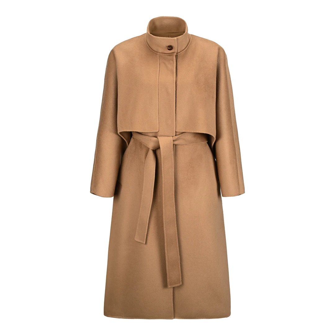 MEACHEAL米茜尔棕驼色大衣323411018017