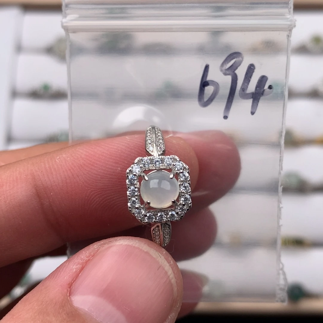 翡翠银S925镶嵌戒圈694