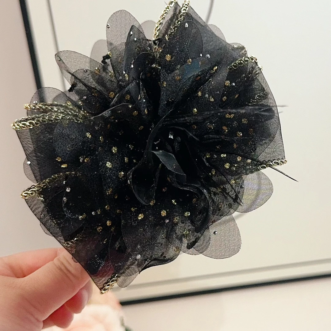 秋季新款鎏金岁月气质百搭显发量花苞发夹A102