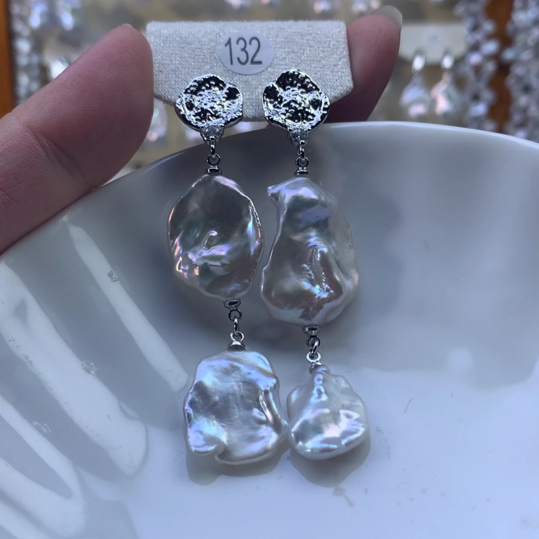 合金淡水珍珠耳环特价132号