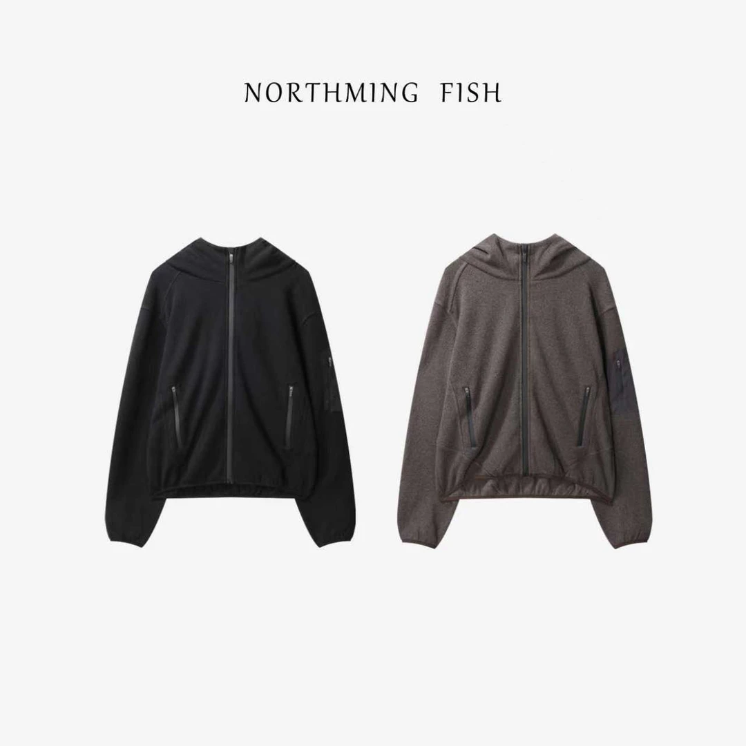 NorthMing fish「都市行者」休闲时髦 暖绒轻户外拉链连帽外套