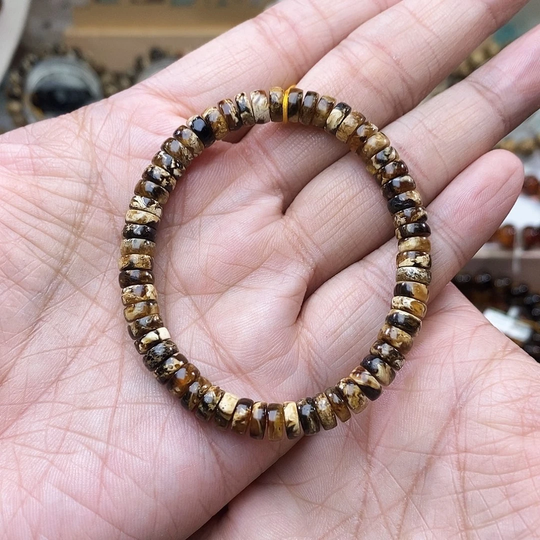 琥珀未镶嵌手链6直切