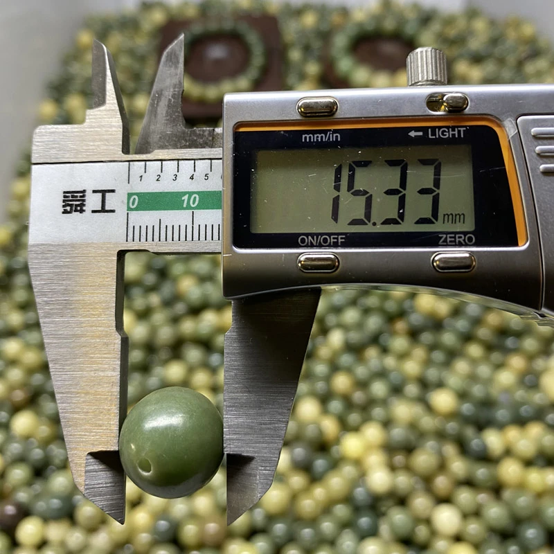 15mm+天然菩提根散珠批发多宝绿色DIY珠子配饰手工穿珠串珠
