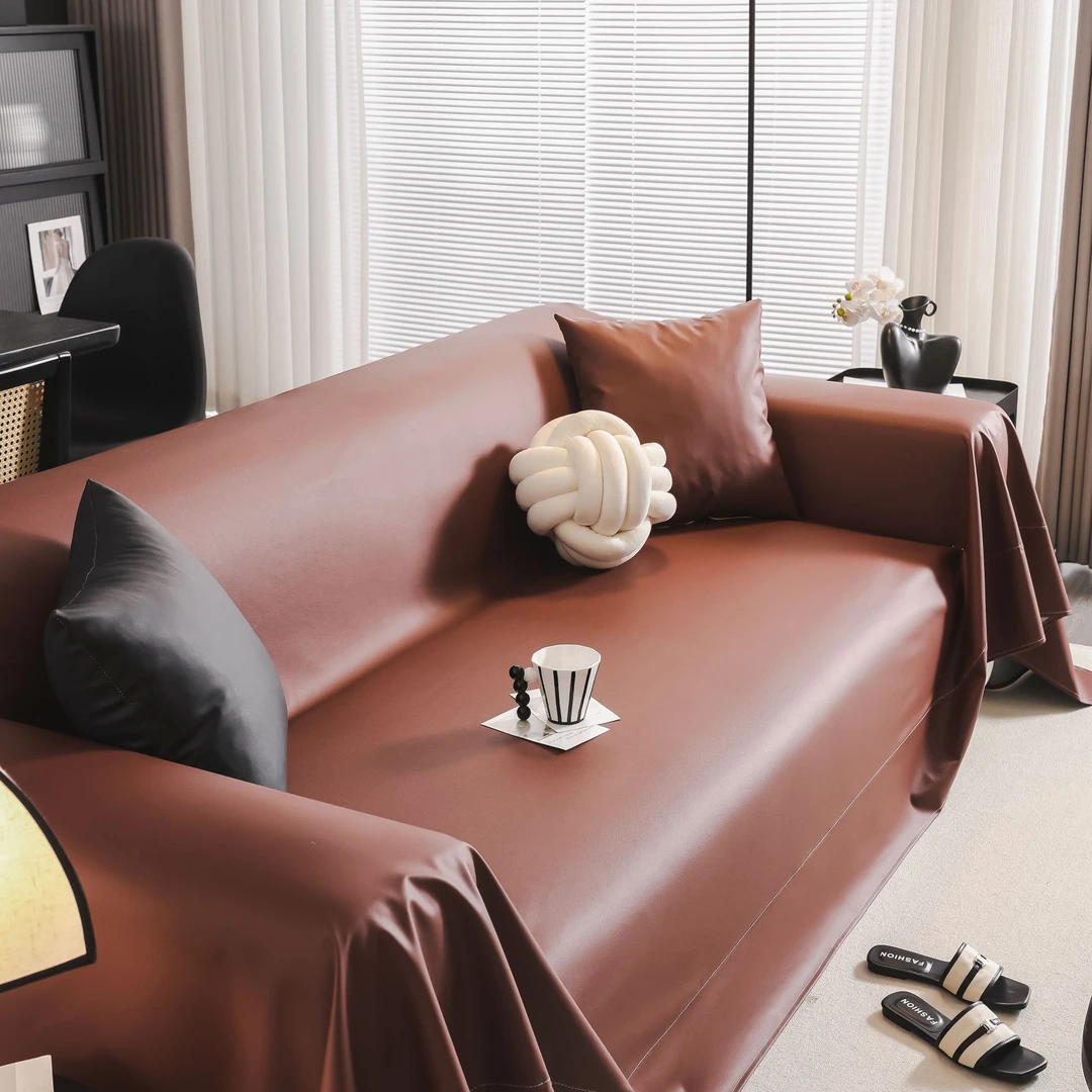 【油蜡皮】防水沙发巾全盖防真皮一片式盖布防猫四季通用高奢防滑