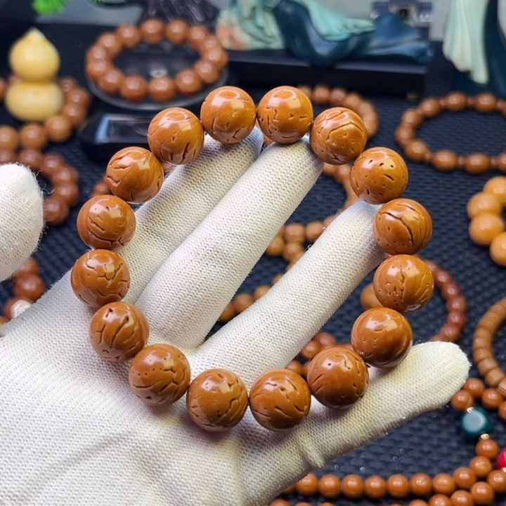 桃核手串G*15尺寸龙纹正圆