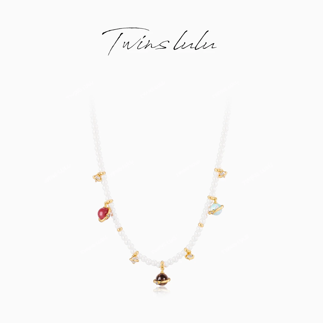 TWINS LULU 镀K金 轻奢气质时尚氛围感彩色珠珠项链TSJ8526