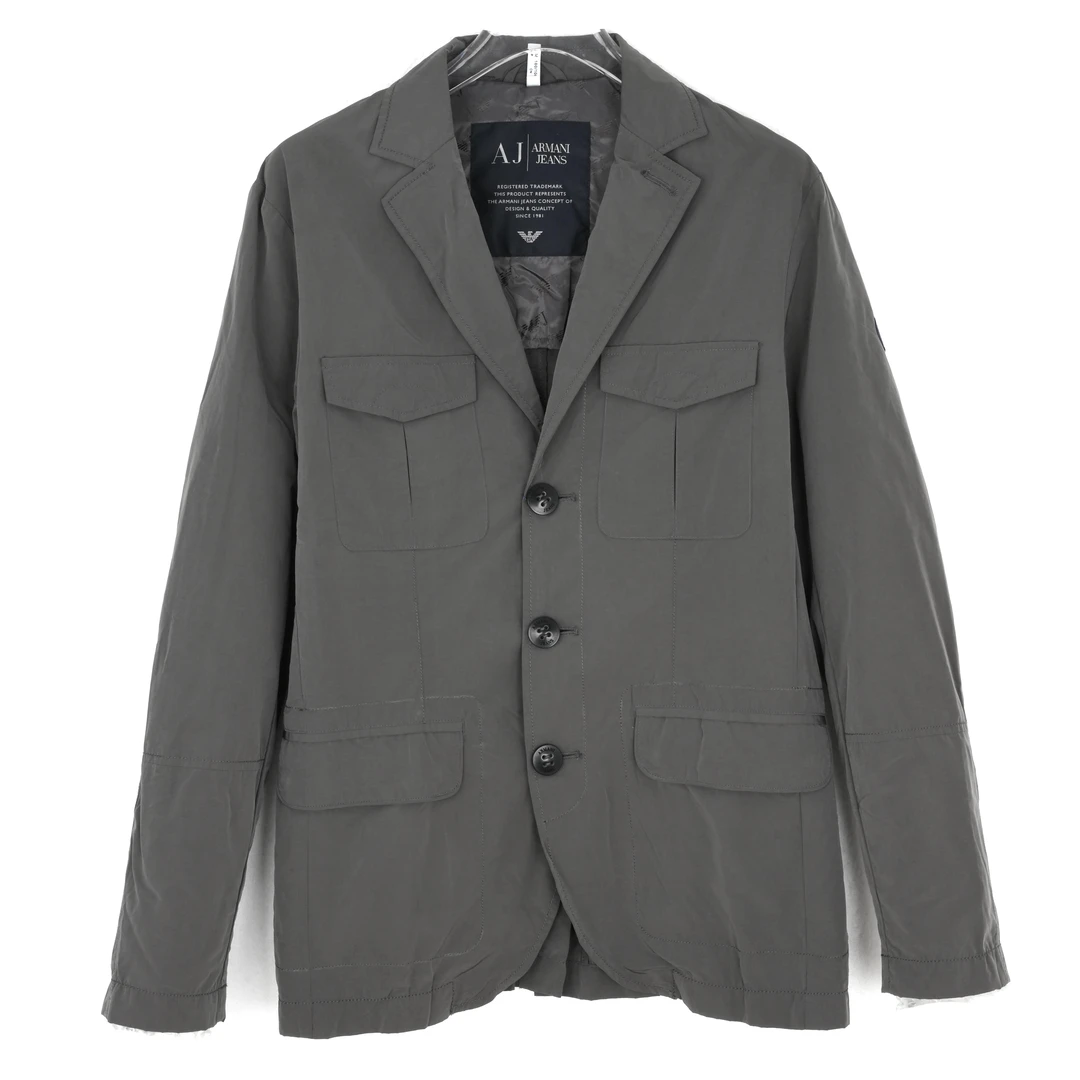 ARMANI JEANS阿玛尼男士常规款正肩袖秋季灰色西服外套T6N02PD