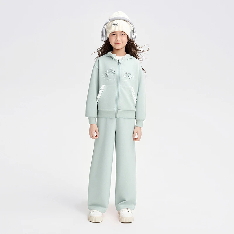 笛莎童装女童套装秋季新款中童女孩儿童休闲卫衣套装-9M253T101