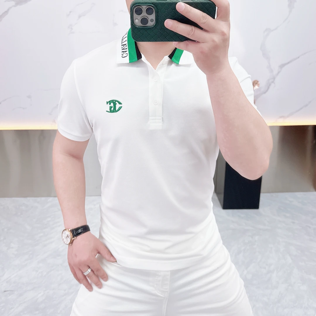 男士polo衫2025夏季新款欧货字母徽章青年百搭休闲翻领短袖T恤潮