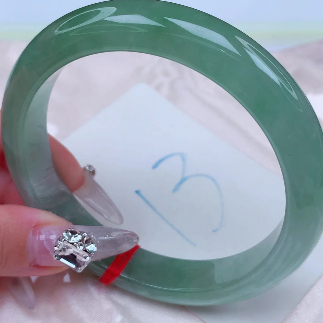 翡翠手镯未镶嵌天然缅甸翡翠A货手镯 62+