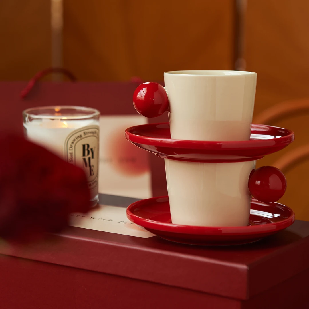 肆月高级感复古陶瓷咖啡杯轻奢下午茶杯子高档精致家用办公室喝水