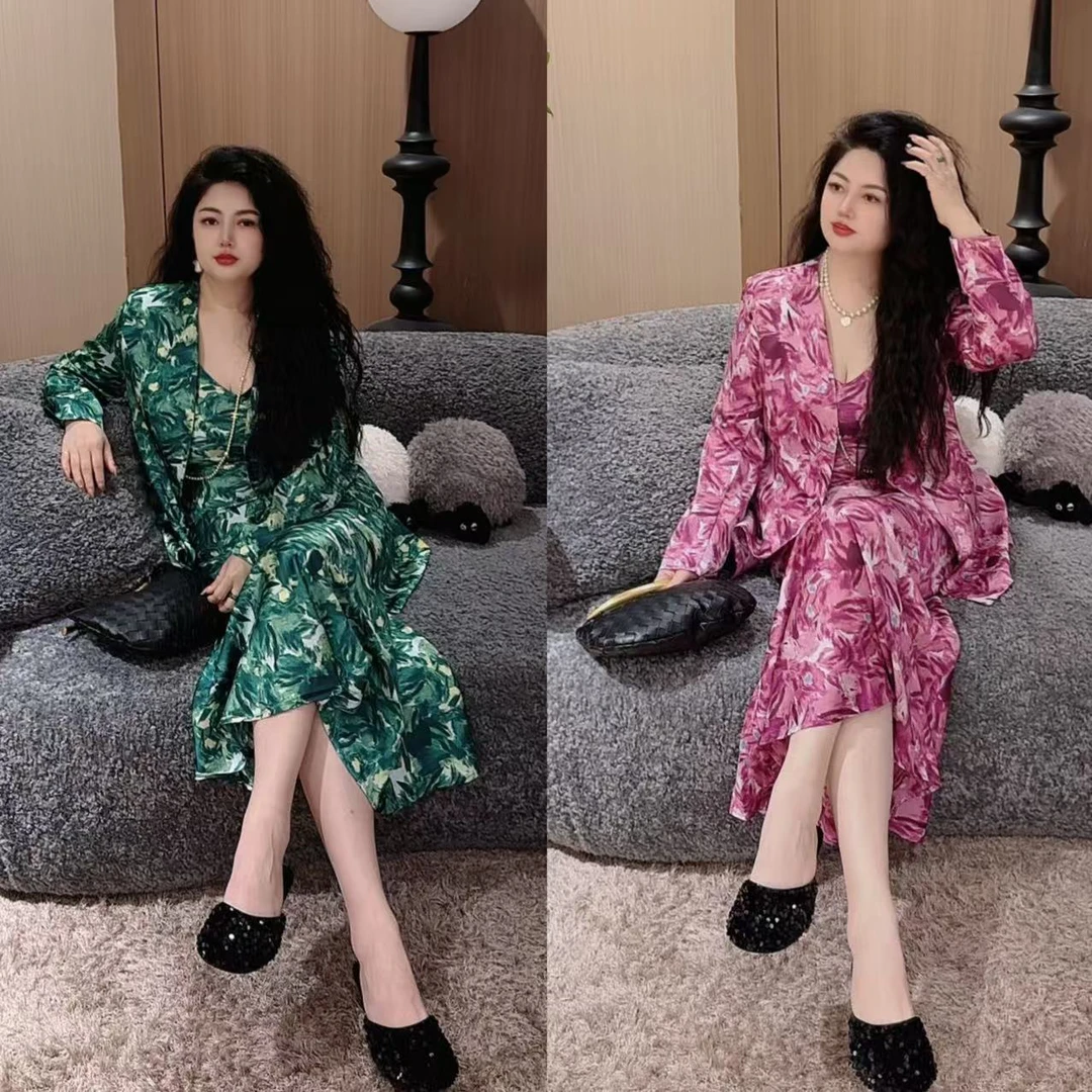 臭朵朵家 小众设计碎花优雅舒适派对必备仙女套装