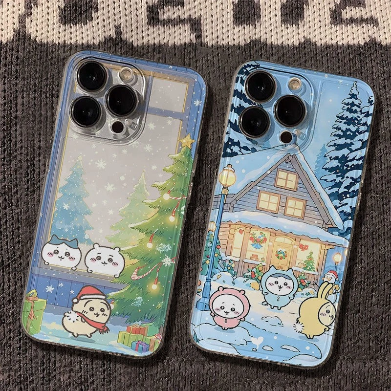 chiikawa圣诞节太空手机壳适用于苹果16透明iphone14保护壳15