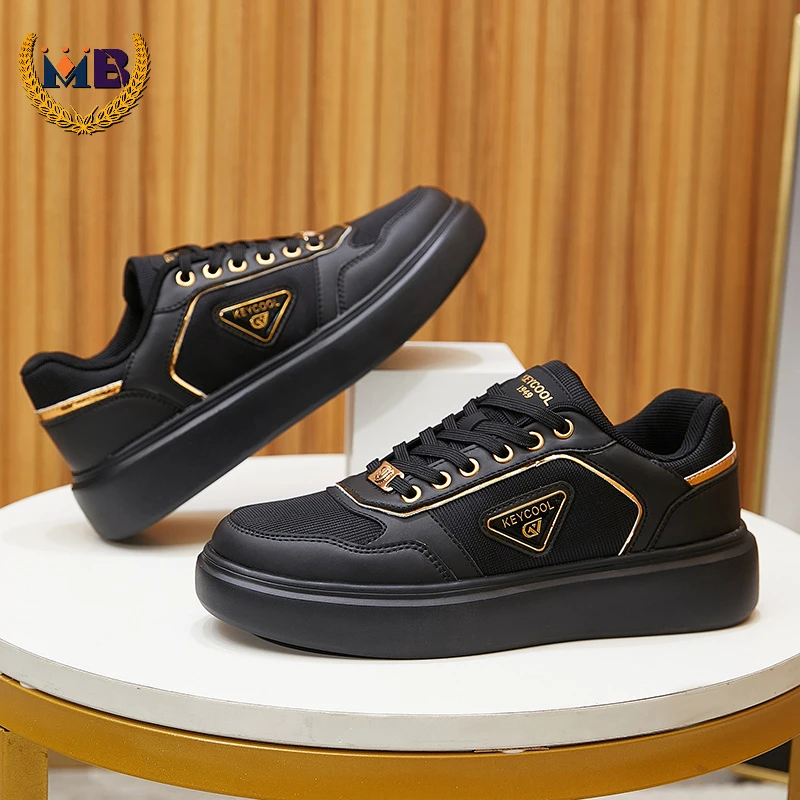 MB男士休闲透气网面小白鞋百搭低帮运动板鞋轻奢时尚潮流厚底舒适