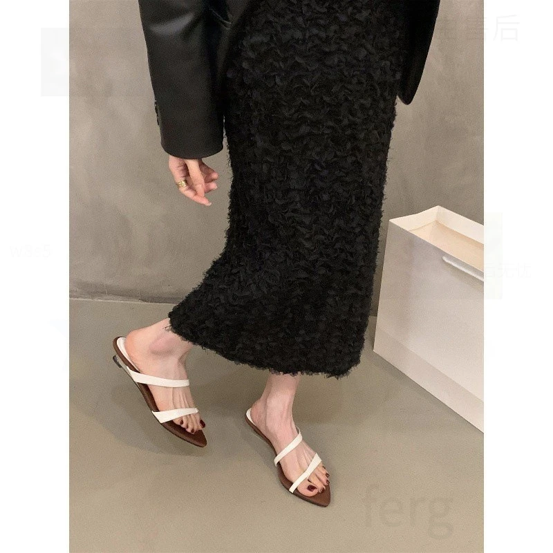 坡跟套趾法式小凉拖鞋带罗马2025小众细凉鞋新款夏季外穿仙女鞋子