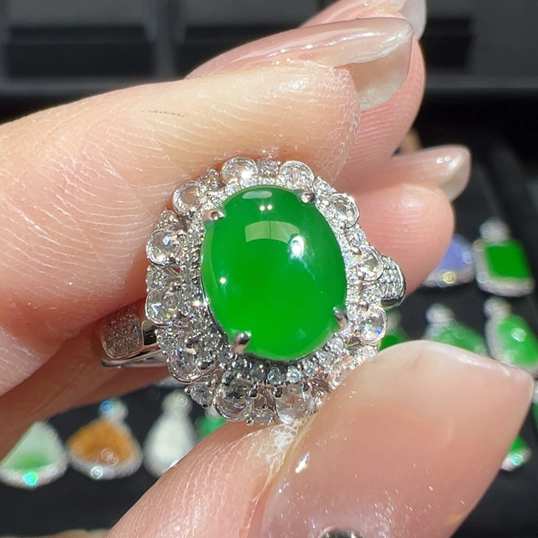 翡翠戒指18K金镶嵌收到货48小时鉴赏期